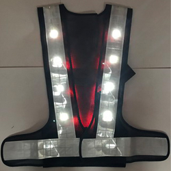 White Red LED Lighted Safety Vest