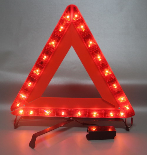 AUTLY Foldable Warning Triangle LED Safety Car/Roadside Reflective Emergency Triangle Reflector Flasher